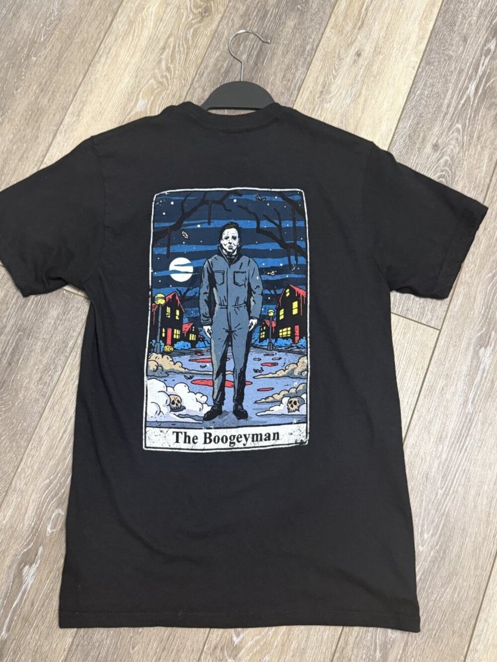 John Carpenter's Halloween Michael Myers The Boogeyman Tarot Tee Black S